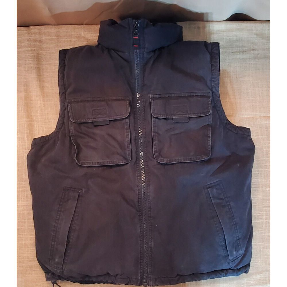 Eddie Bauer Down puffer vest‎ mens medium jacket Cargo Chore Tactical